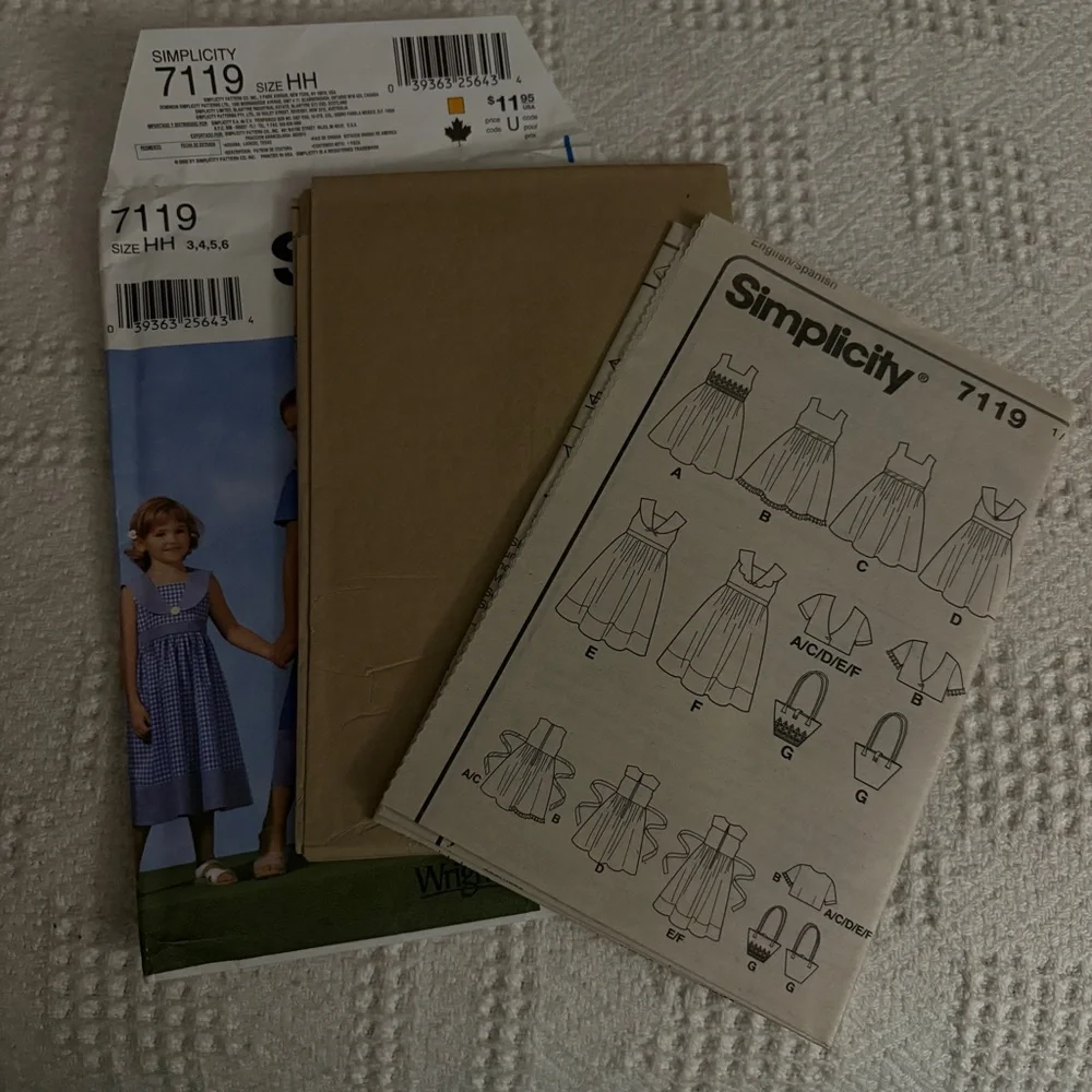 Simplicity Pattern 7119 HH for Child’ Dress, Jacket, and Bag